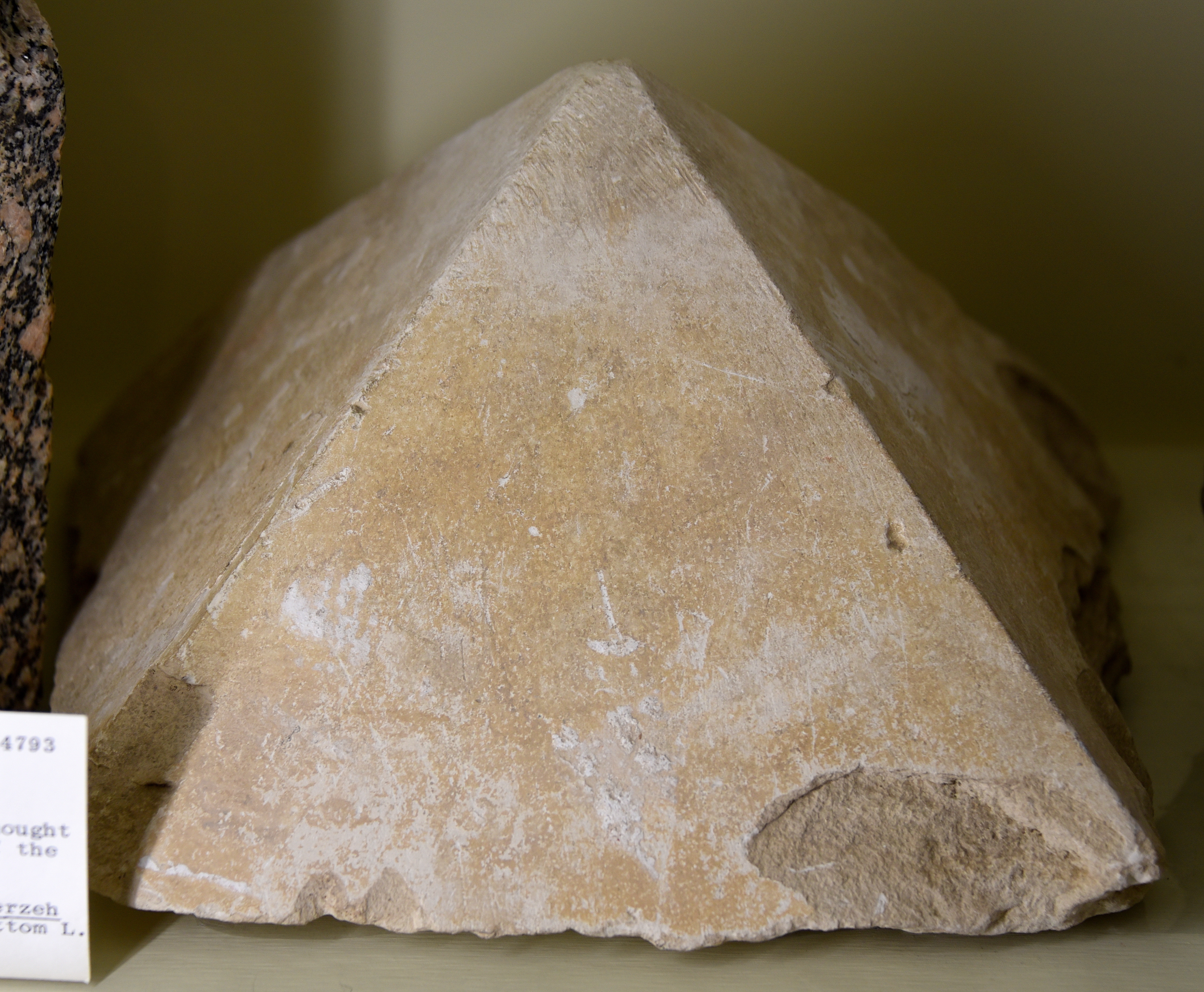 FileLimestone_pyramid._Mr._F._Petrie_thought_that_this_represented_a_model_for_Hawara_pyramid._12th_Dynasty._From_Hawara_Egypt._The_Petrie_Museum_of_Egyptian_Archaeology_London.jpg
