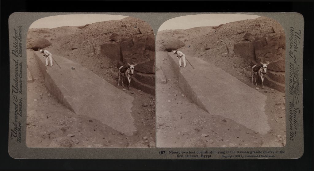 FileNiney-two_foot_obelisk_still_lying_in_the_Assuan_granite_quarry_at_the_first_cataract_Egypt._87_1904_-_front_-_TIMEA.jpg